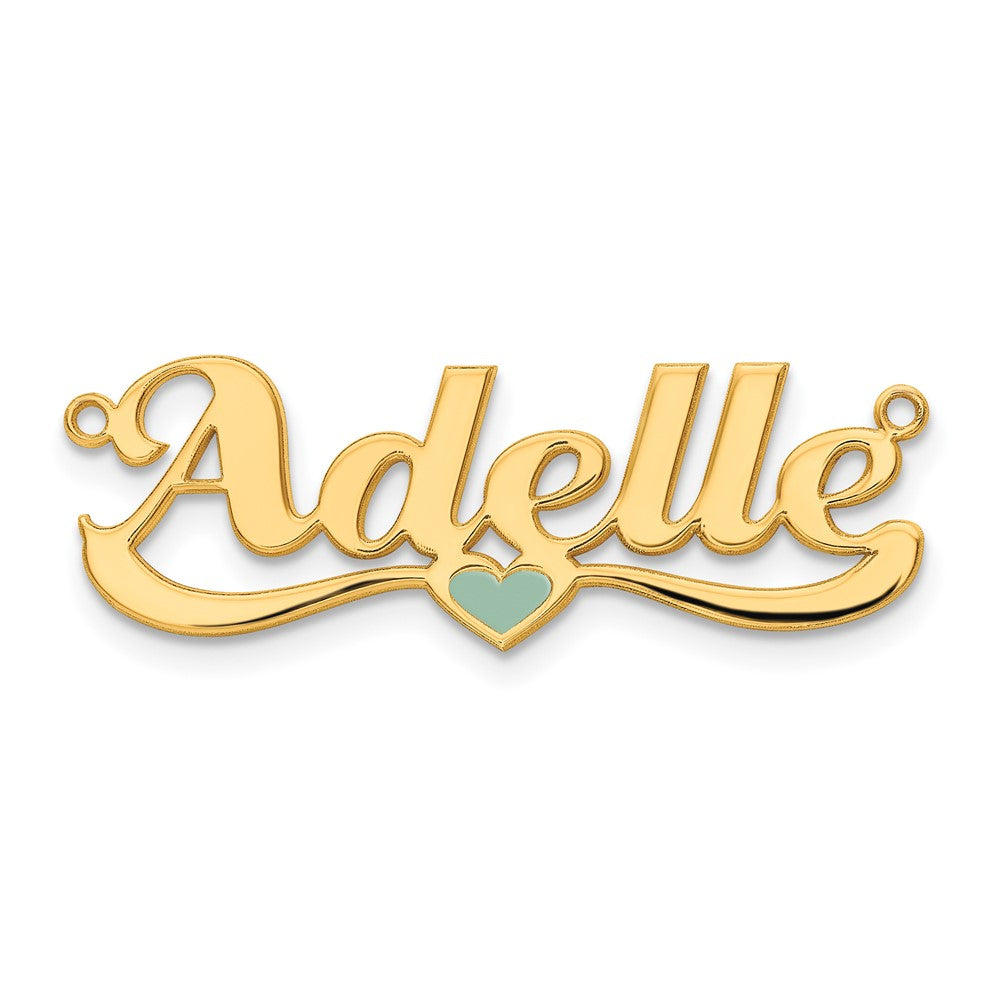 Charlie & Co Jewelry | 14k Yellow Gold Epoxy Heart Name Plate - Model XNA936Y