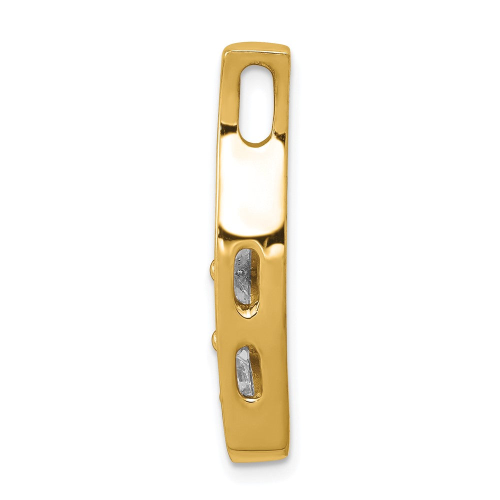 Charlie & Co Jewelry | 14k Vs Diamond Large Three Stone Curved Bar Pendant - Model XP1450VS