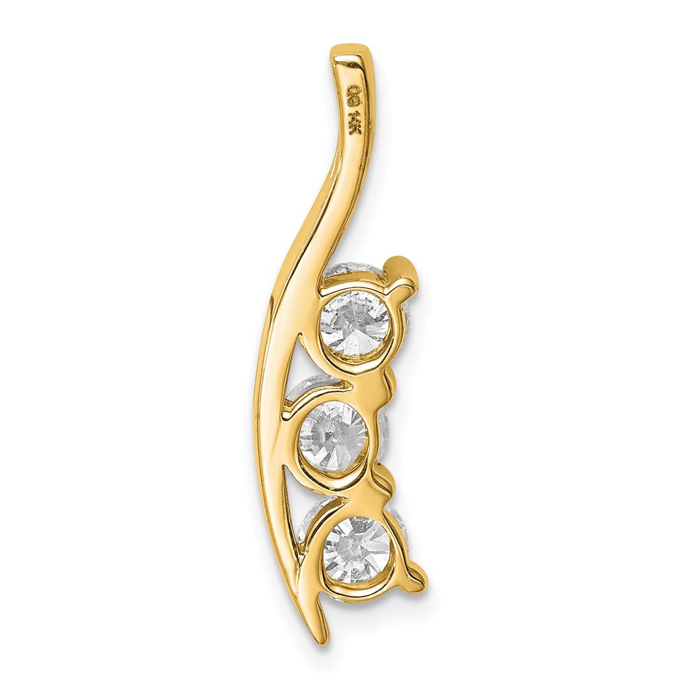 Charlie & Co Jewelry | 14k A Diamond Large Three Stone Curved Bar Pendant - Model XP1450A