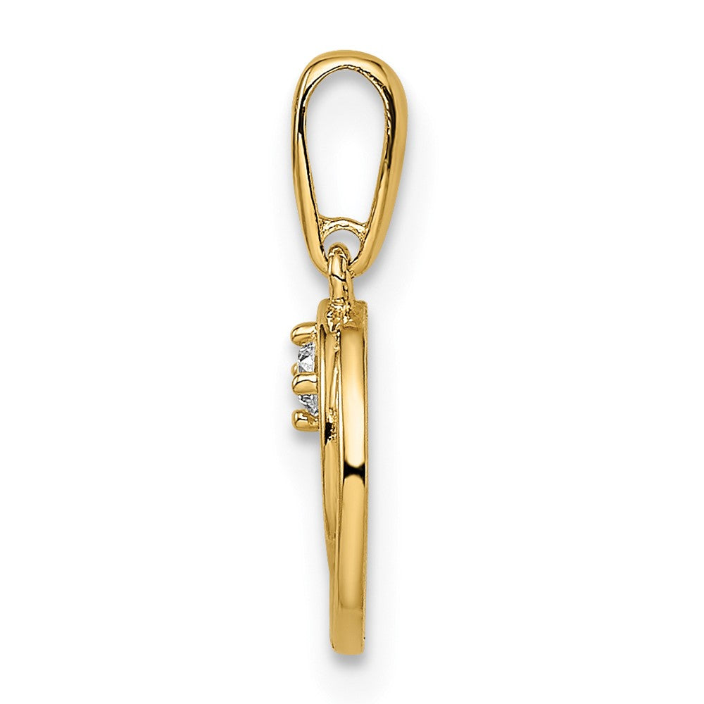 14K Fancy CZ Circle Pendant - Charlie & Co. Jewelry