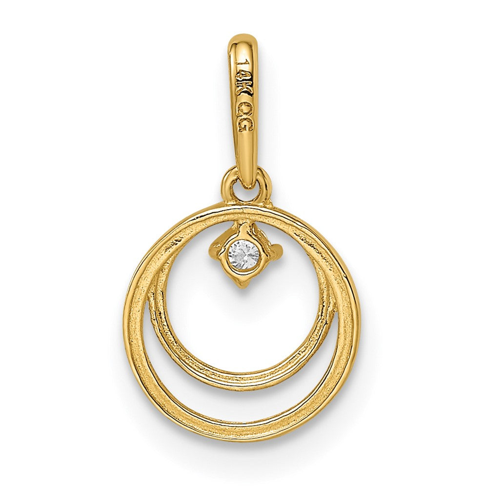14K Fancy CZ Circle Pendant - Charlie & Co. Jewelry