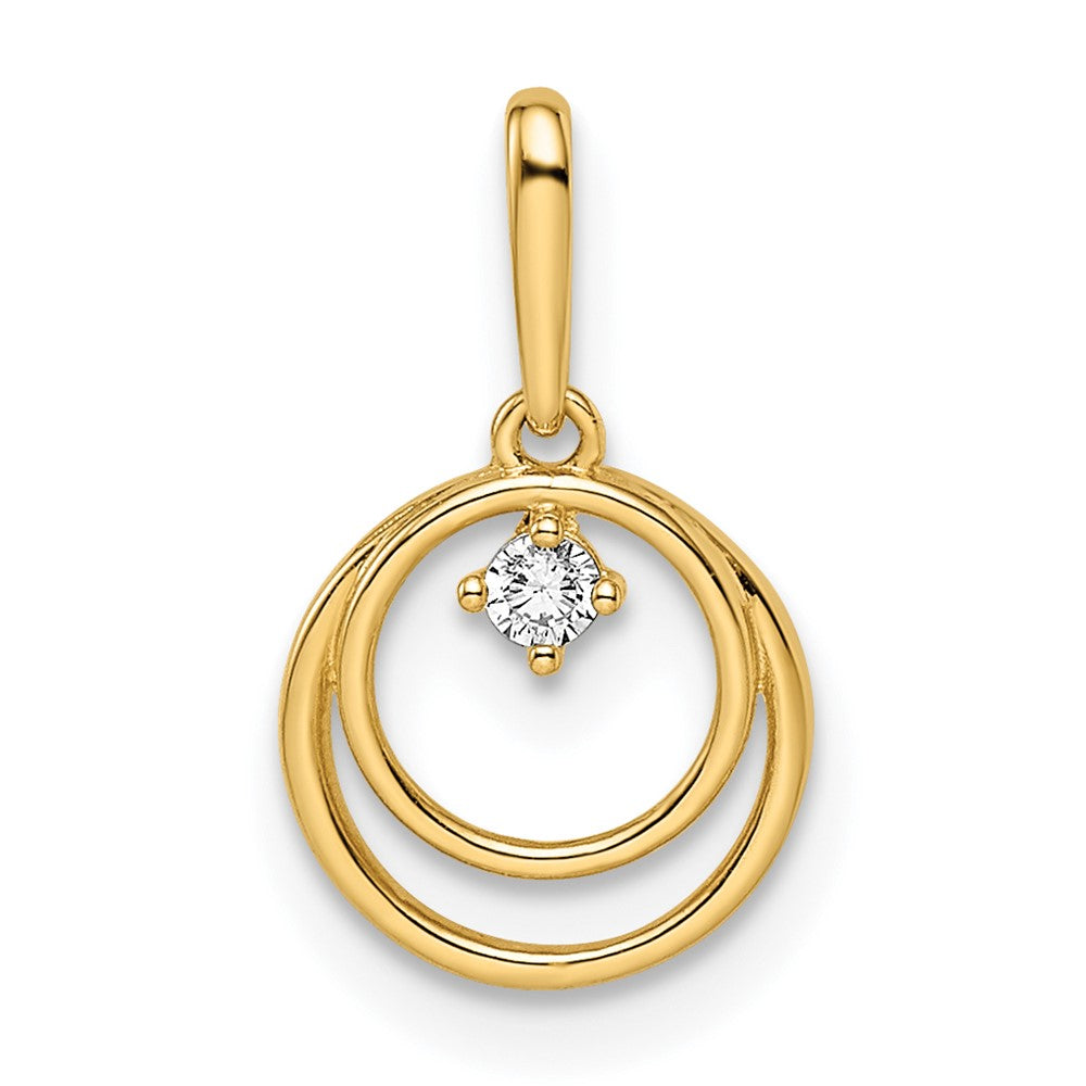 14K Fancy CZ Circle Pendant - Charlie & Co. Jewelry