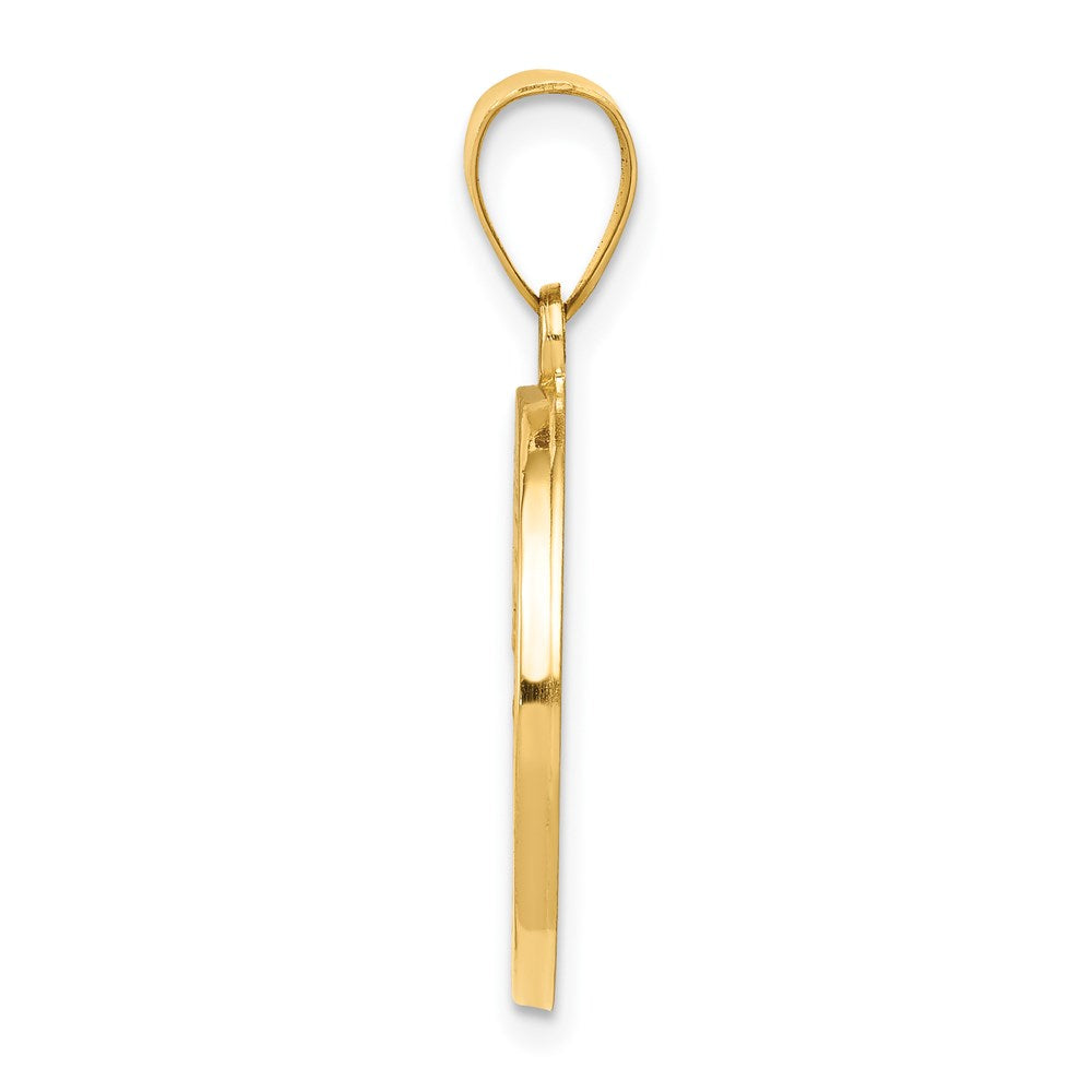 Charlie & Co Jewelry | 14k Polished And Satin St. Christopher Medal Hollow Pendant - Model XR1299