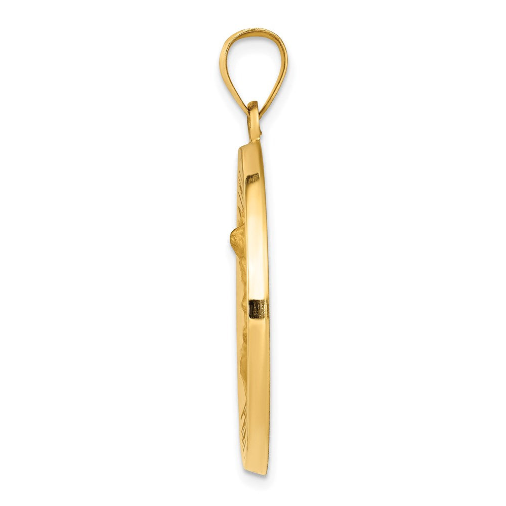 Charlie & Co Jewelry | 14k Polished And Satin St Michael Medal Hollow Pendant - Model XR1365
