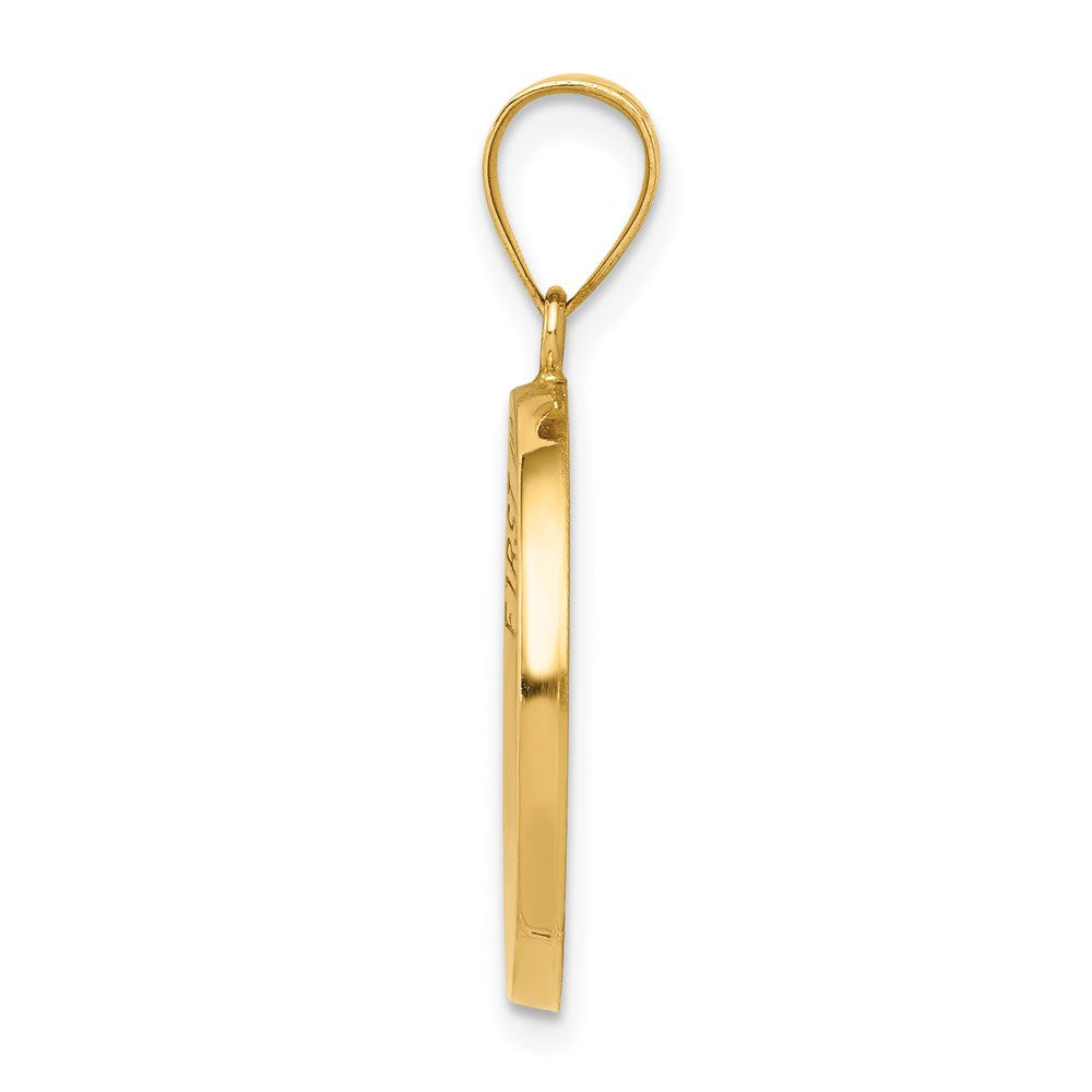 Charlie & Co Jewelry | 14k Polished/satin First Holy Communion Medal Hollow Pendant - Model XR1389