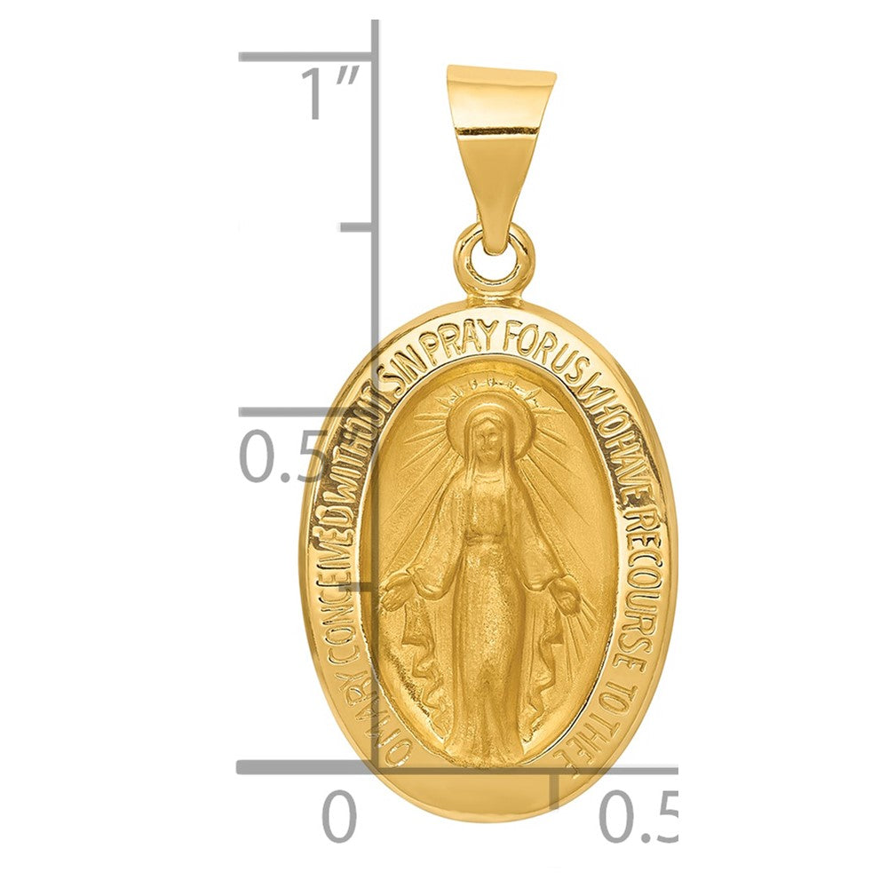 Charlie & Co Jewelry | 14k Hollow Polished And Satin Miraculous Medal Pendant - Model XR1406