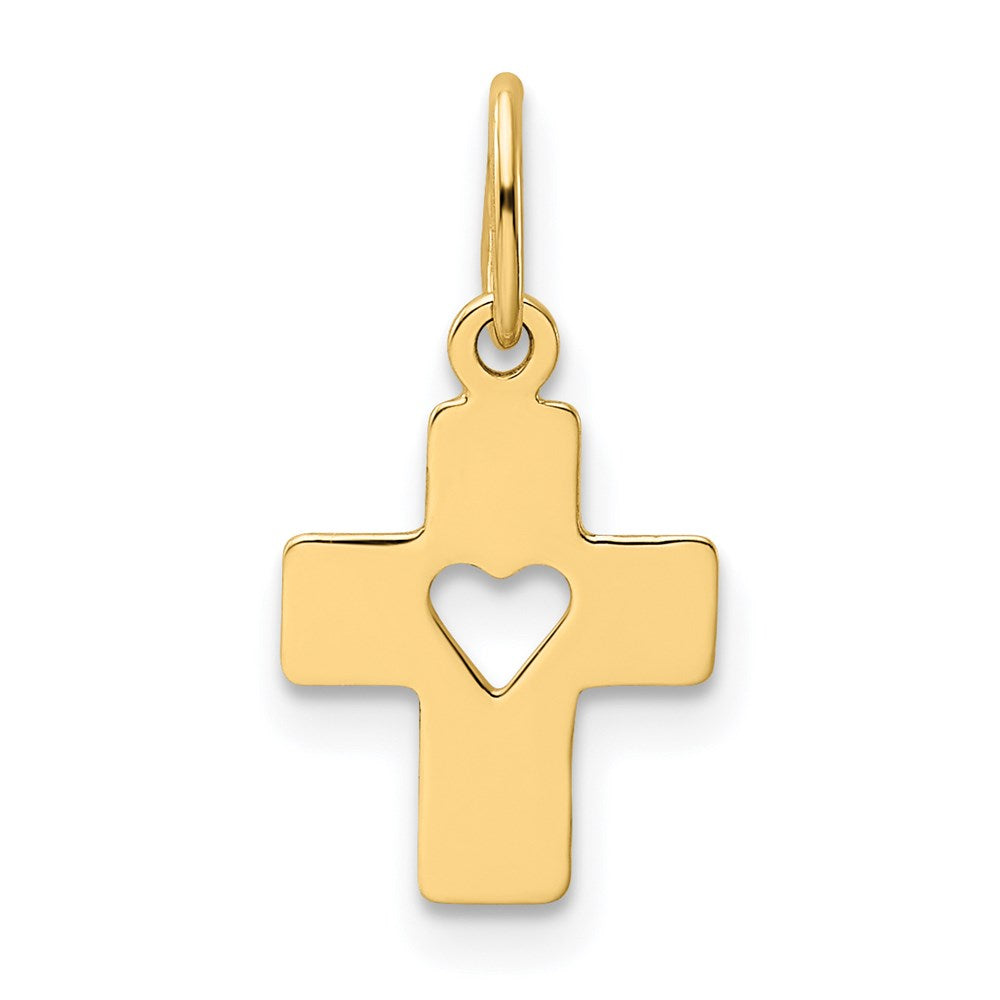 Charlie & Co Jewelry | 14k Polished Cross With Heart Pendant - Model XR1430