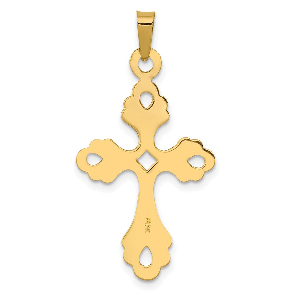 Charlie & Co Jewelry | 14k Polished Fleur De Lis Cross Pendant - Model XR1476