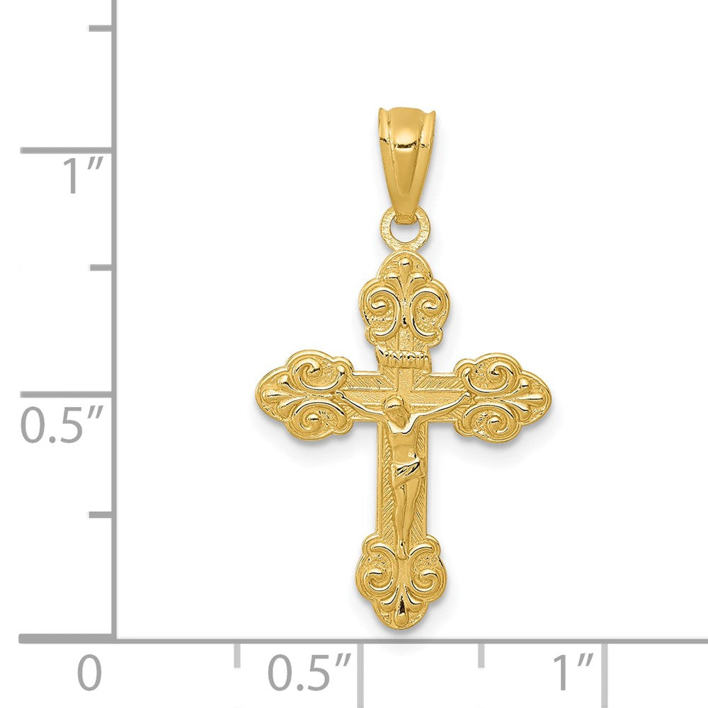 Charlie & Co Jewelry | 14k Gold Polished Inri Small Crucifix Pendant - Model XR1494