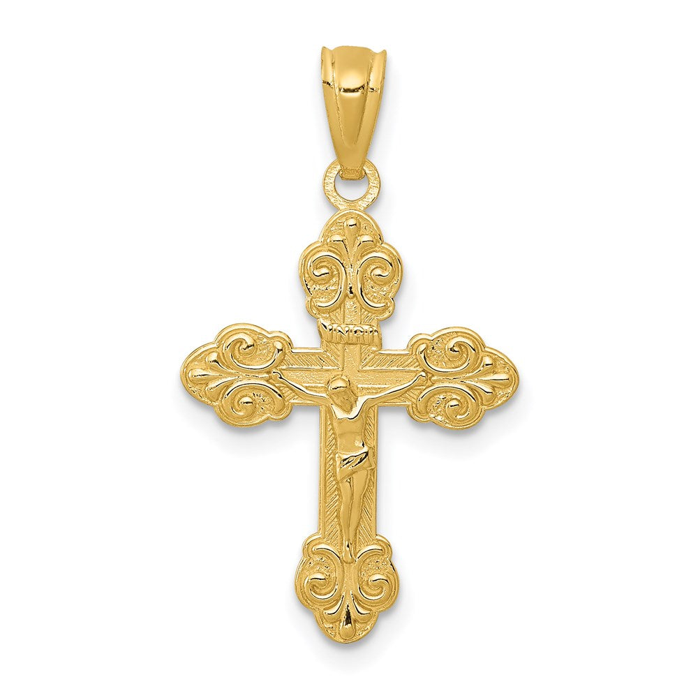 Charlie & Co Jewelry | 14k Gold Polished Inri Small Crucifix Pendant - Model XR1494