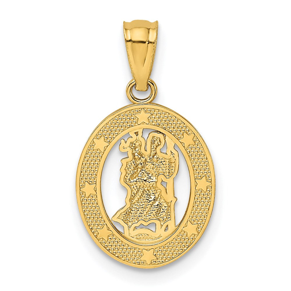 14K Gold Elegant St. Christopher Pendant - Charlie & Co. Jewelry