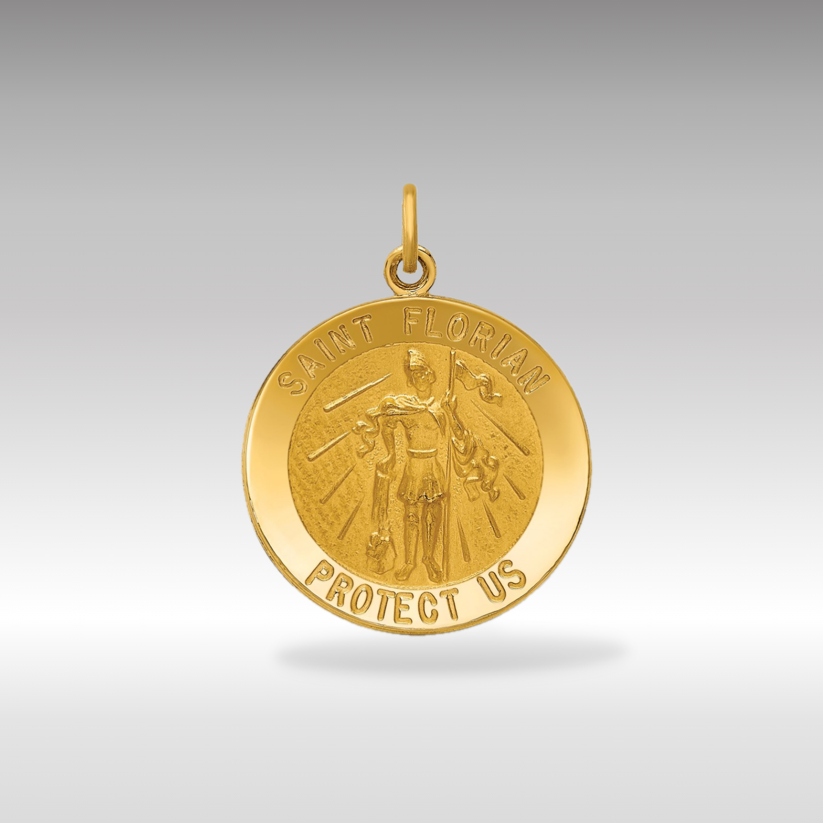 14K Gold Saint Florian Medal Pendant - Charlie & Co. Jewelry