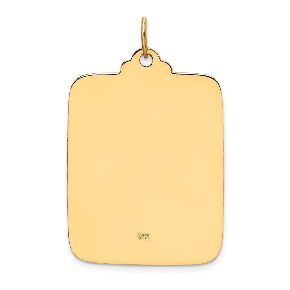 Gold Large Saint Christopher Solid Medal Pendant Model-XR1795 - Charlie & Co. Jewelry