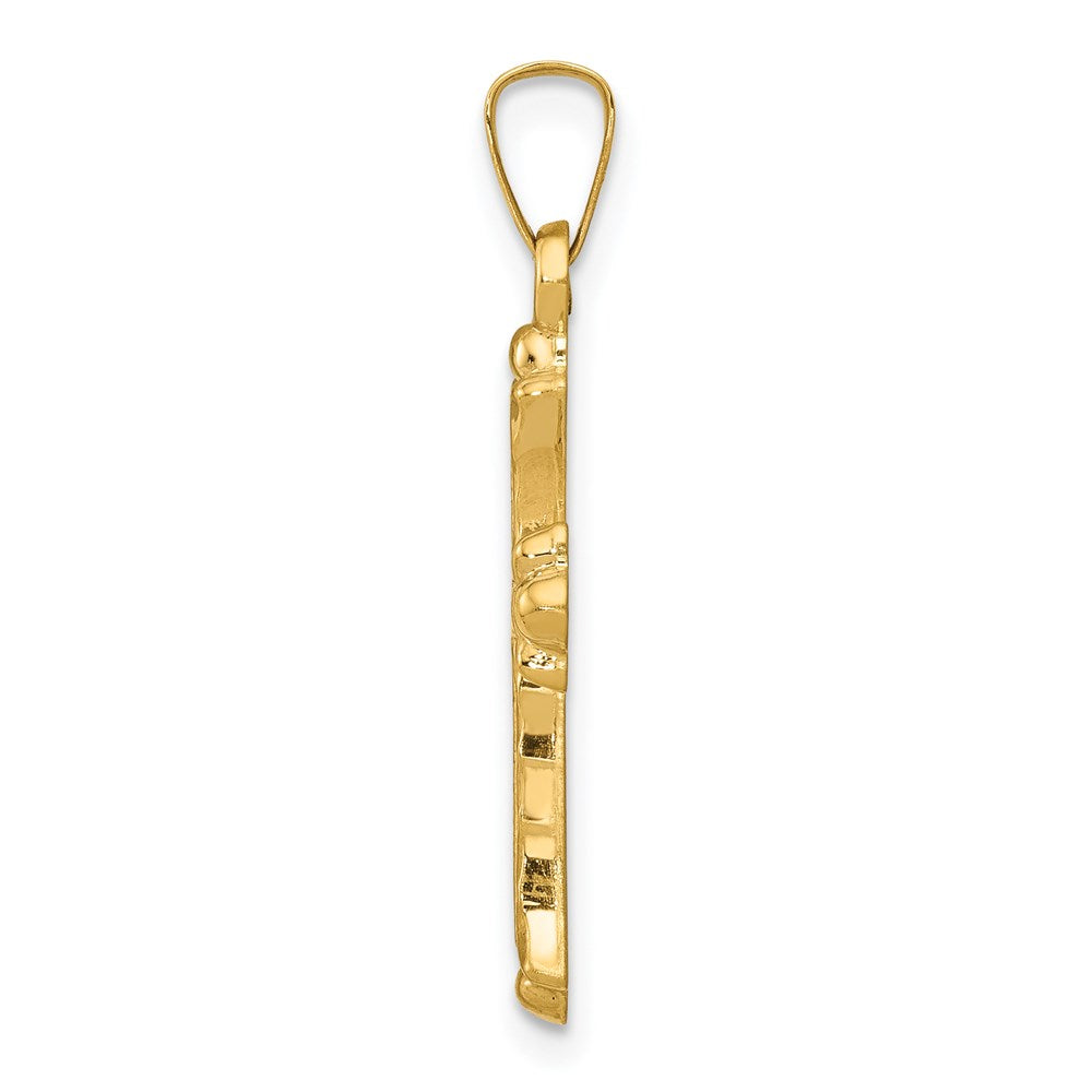 Charlie & Co Jewelry | 14k Hollow Fleur De Lis Cross Pendant - Model XR208