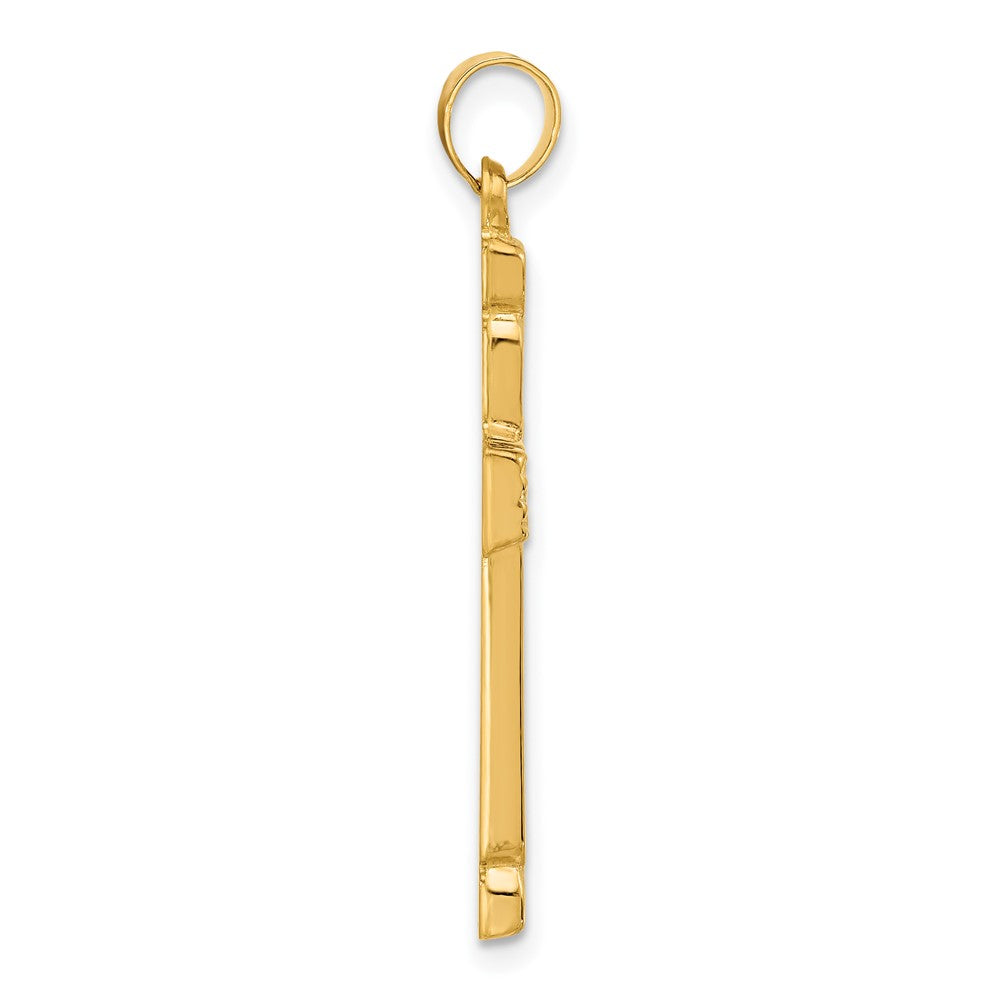 Charlie & Co Jewelry | 14k Polished And Grooved Hollow Cross Pendant - Model XR2083