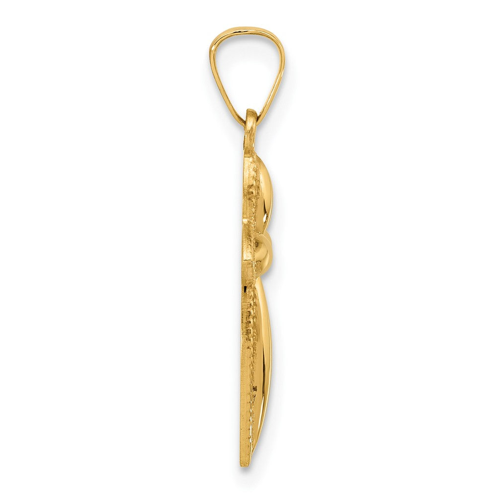 Charlie & Co Jewelry | 14k Polished And Beaded Hollow Edge Passion Cross Pendant - Model XR2084