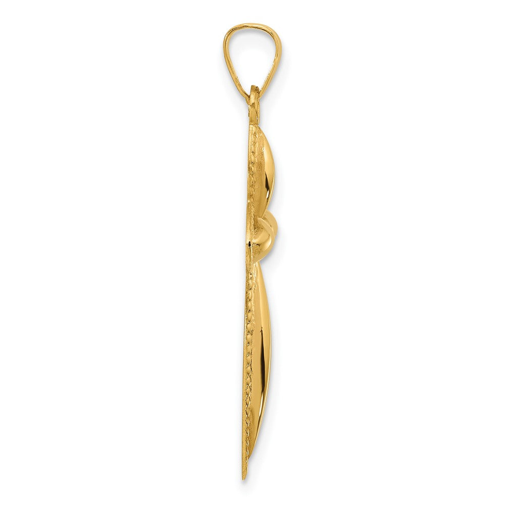 Charlie & Co Jewelry | 14k Polished And Beaded Hollow Edge Passion Cross Pendant - Model XR2086