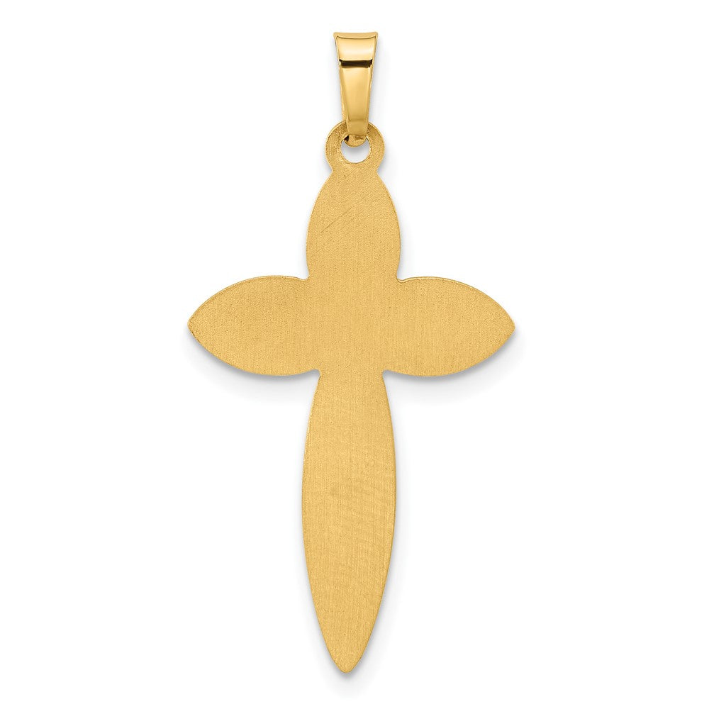Charlie & Co Jewelry | 14k Polished And Beaded Hollow Edge Passion Cross Pendant - Model XR2086