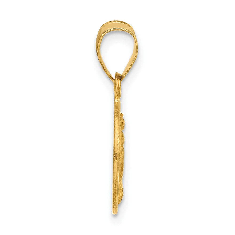 Charlie & Co Jewelry | 14k Polished And Satin Solid Miraculous Mary Plain Back Medal - Model XR2107