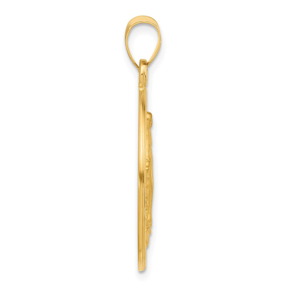 Charlie & Co Jewelry | 14k Polished And Satin Solid Miraculous Mary Plain Back Medal - Model XR2110
