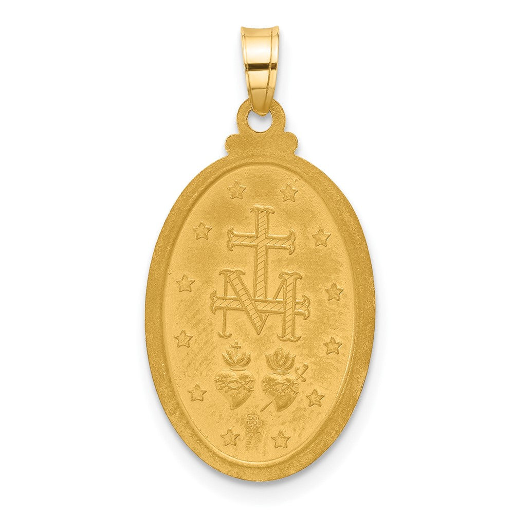 Charlie & Co Jewelry | 14k Satin And Polished Miraculous Medal Oval Solid Pendant - Model XR2113