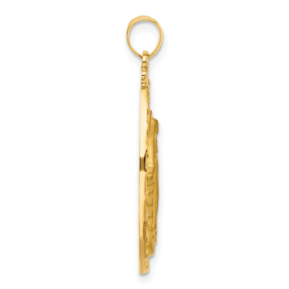 Charlie & Co Jewelry | 14k Satin And Polished Miraculous Medal Solid Oval Pendant - Model XR2117