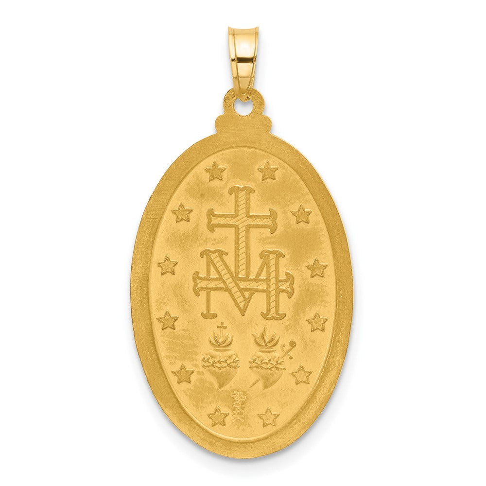 Charlie & Co Jewelry | 14k Satin And Polished Miraculous Medal Solid Oval Pendant - Model XR2117
