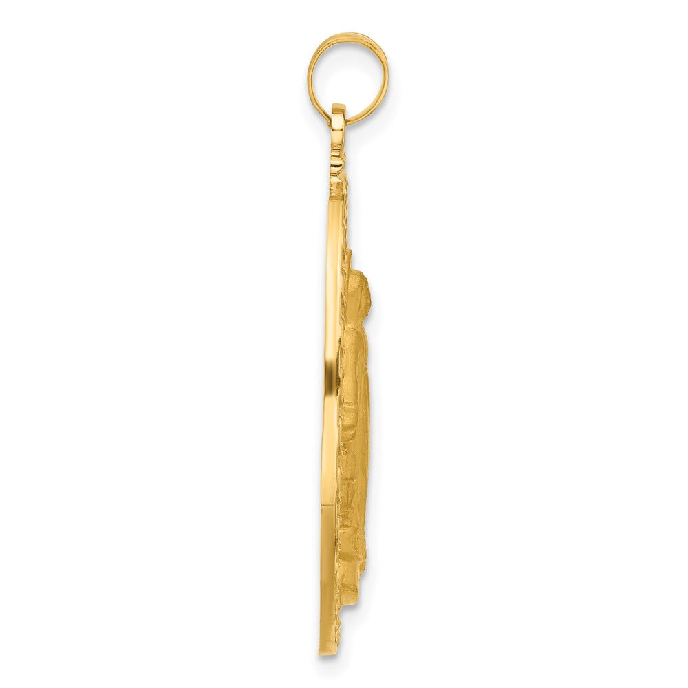 Charlie & Co Jewelry | 14k Satin And Polished Miraculous Medal Solid Oval Pendant - Model XR2119