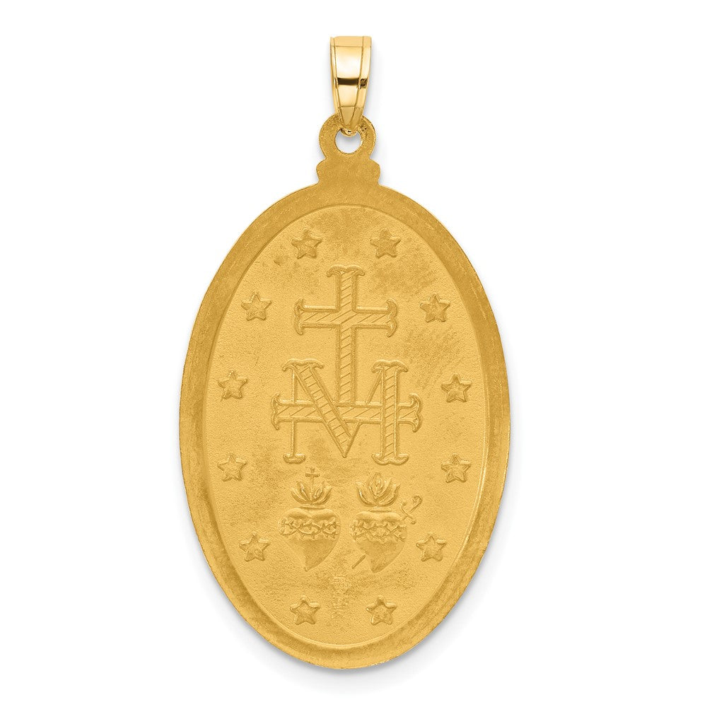 Charlie & Co Jewelry | 14k Satin And Polished Miraculous Medal Solid Oval Pendant - Model XR2119