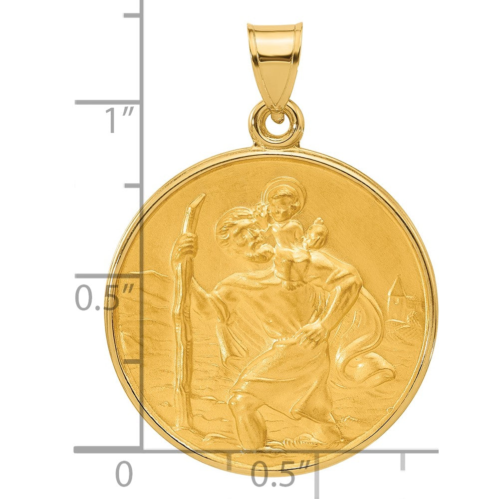 Charlie & Co Jewelry | 14k Polished And Satin Solid St. Christopher Medal - Model XR2139