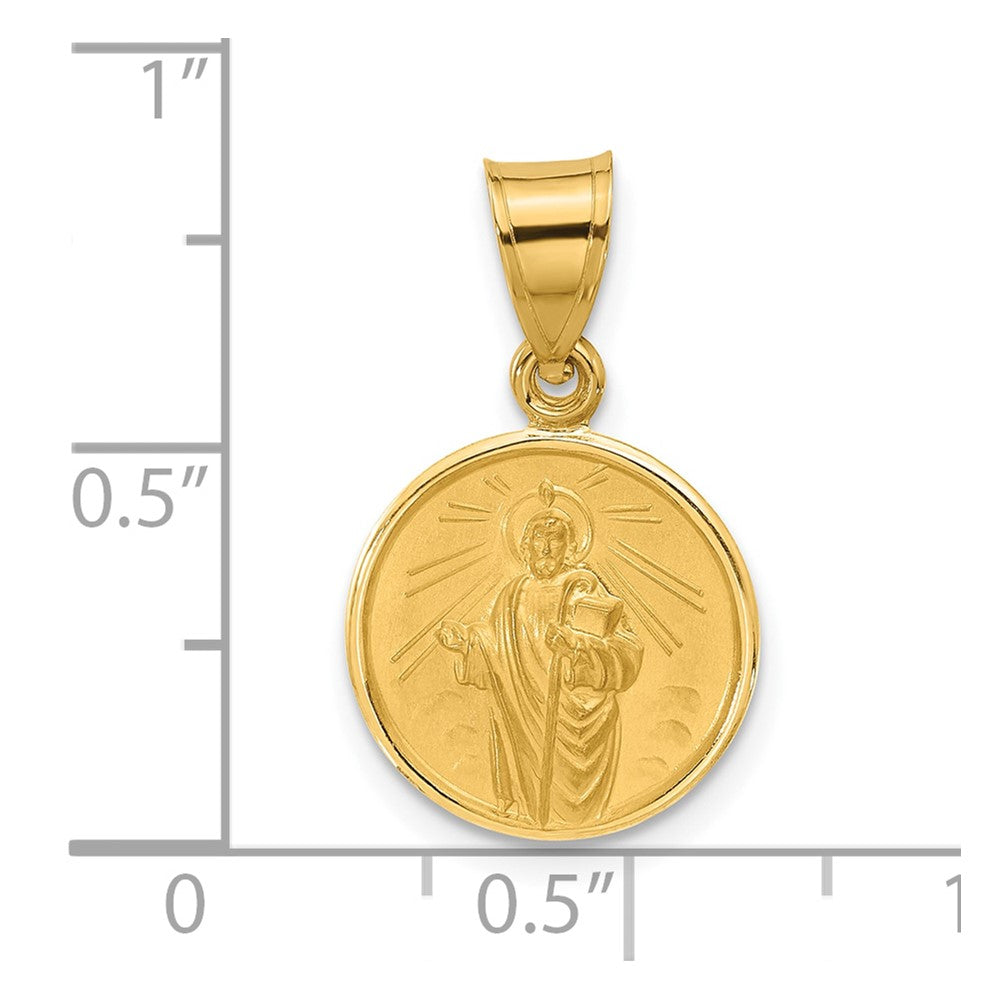 Gold St. Anthony Small Solid Medal Pendant - Model XR2145 - Charlie & Co. Jewelry