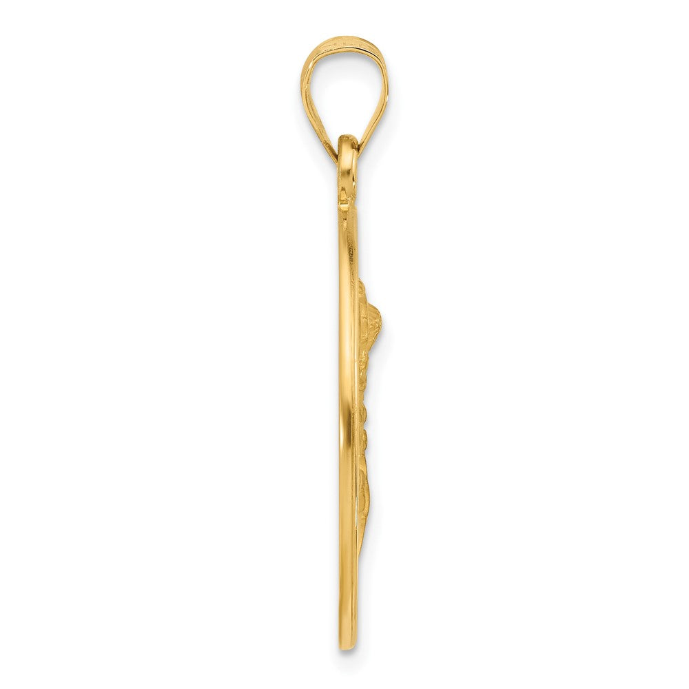 Charlie & Co Jewelry | 14k Polished And Satin Solid St. Michael Medal - Model XR2149