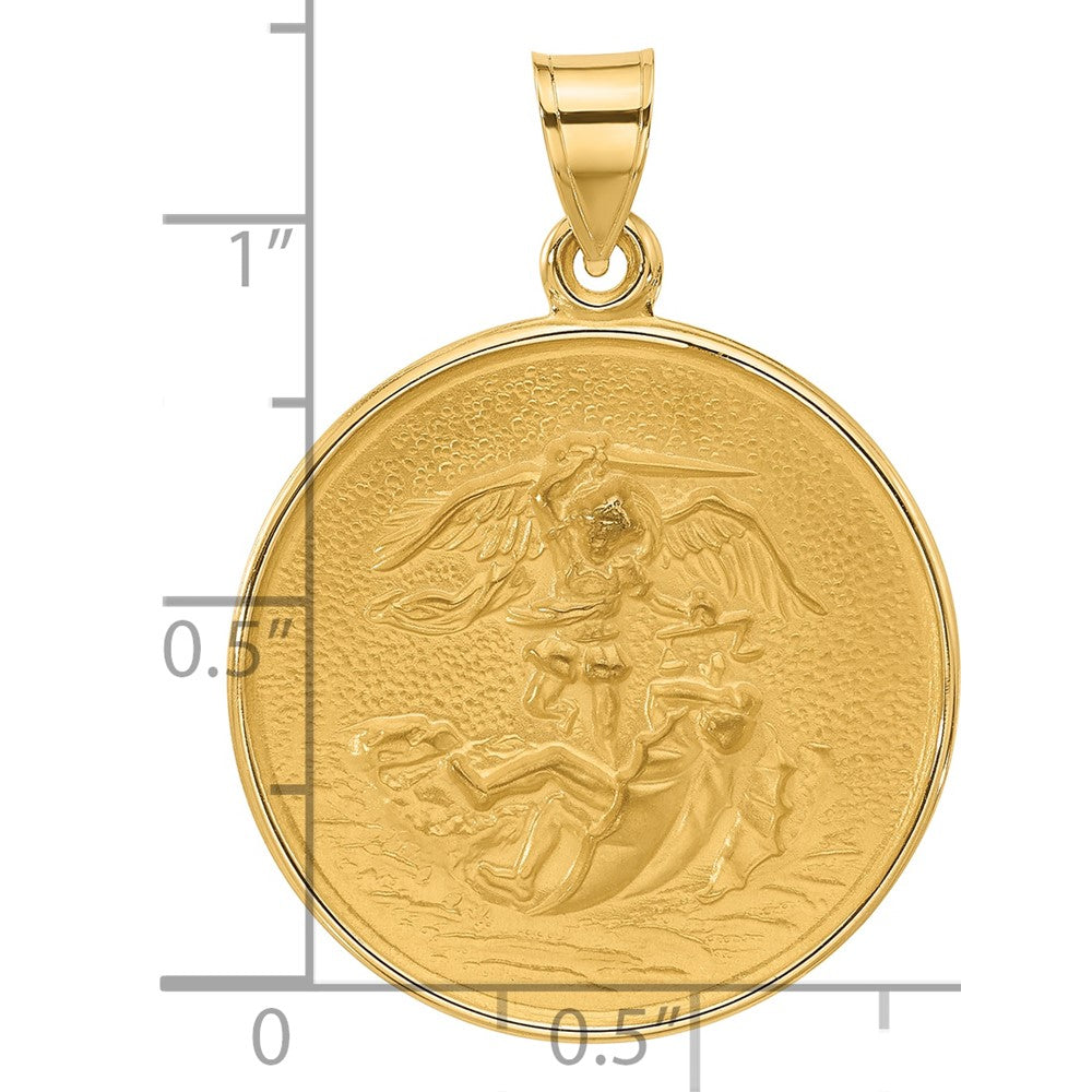 Charlie & Co Jewelry | 14k Polished And Satin Solid St. Michael Medal - Model XR2149