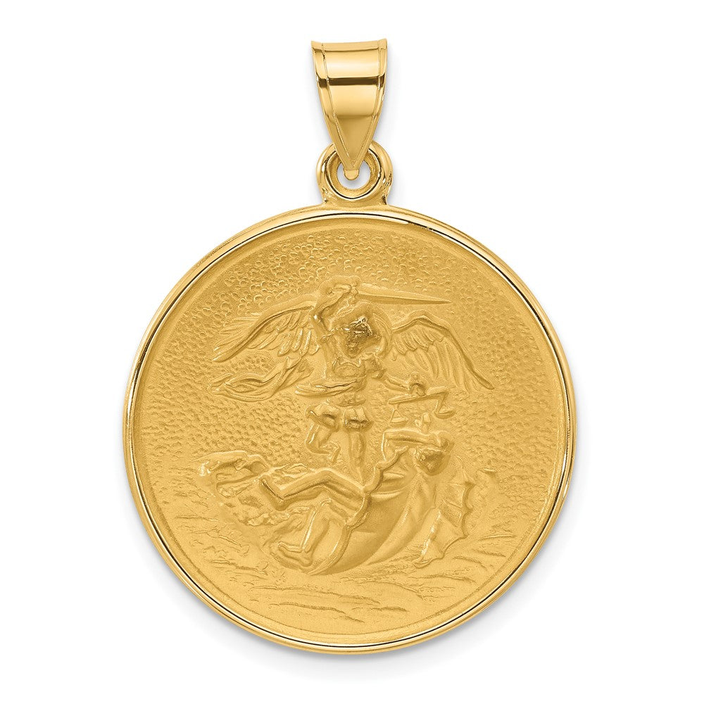 Charlie & Co Jewelry | 14k Polished And Satin Solid St. Michael Medal - Model XR2149
