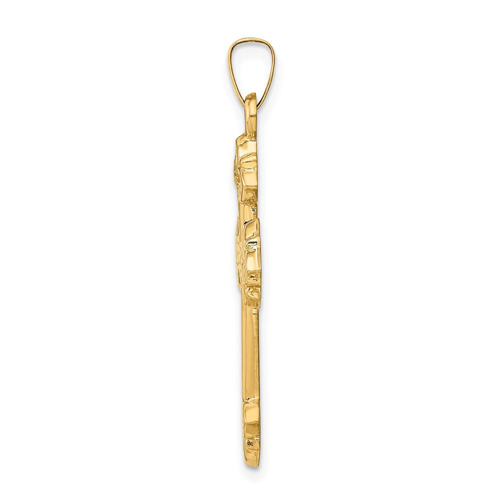 Charlie & Co Jewelry | 14k Budded Hollow Cross Pendant - Model XR215