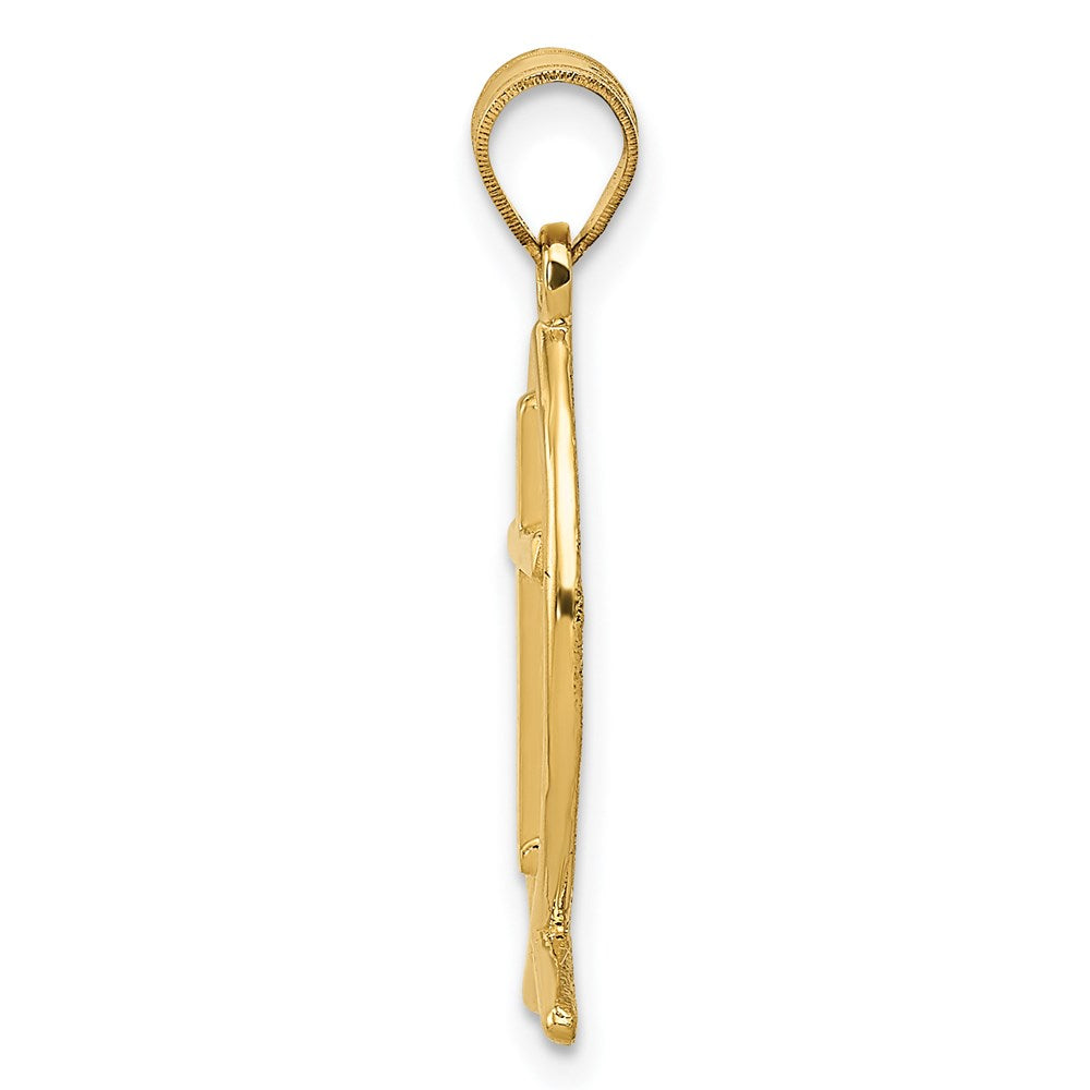 Gold Polished 'JESUS' Fish Pendant Model-XR455 - Charlie & Co. Jewelry