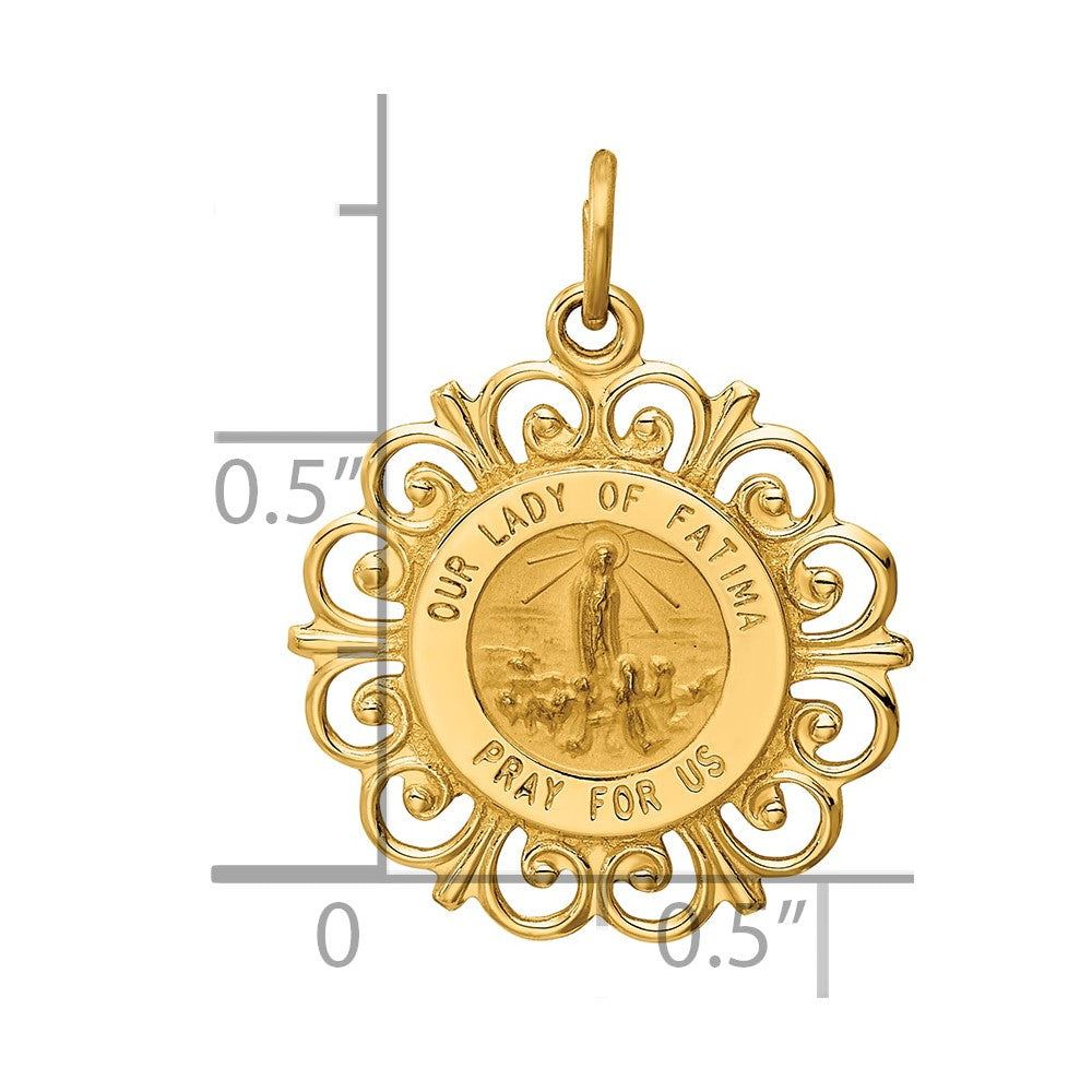 Charlie & Co Jewelry | 14k Our Lady Of Fatima Medal Pendant - Model XR667