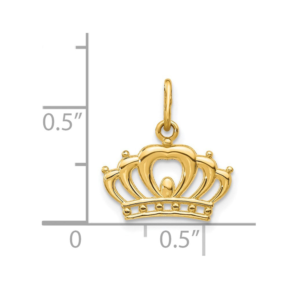 Gold Small Crown Charm Necklace - Model YC1036 - Charlie & Co. Jewelry