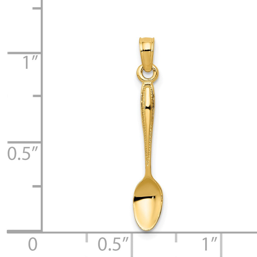 14K Gold 3D Table Spoon Pendant - Charlie & Co. Jewelry