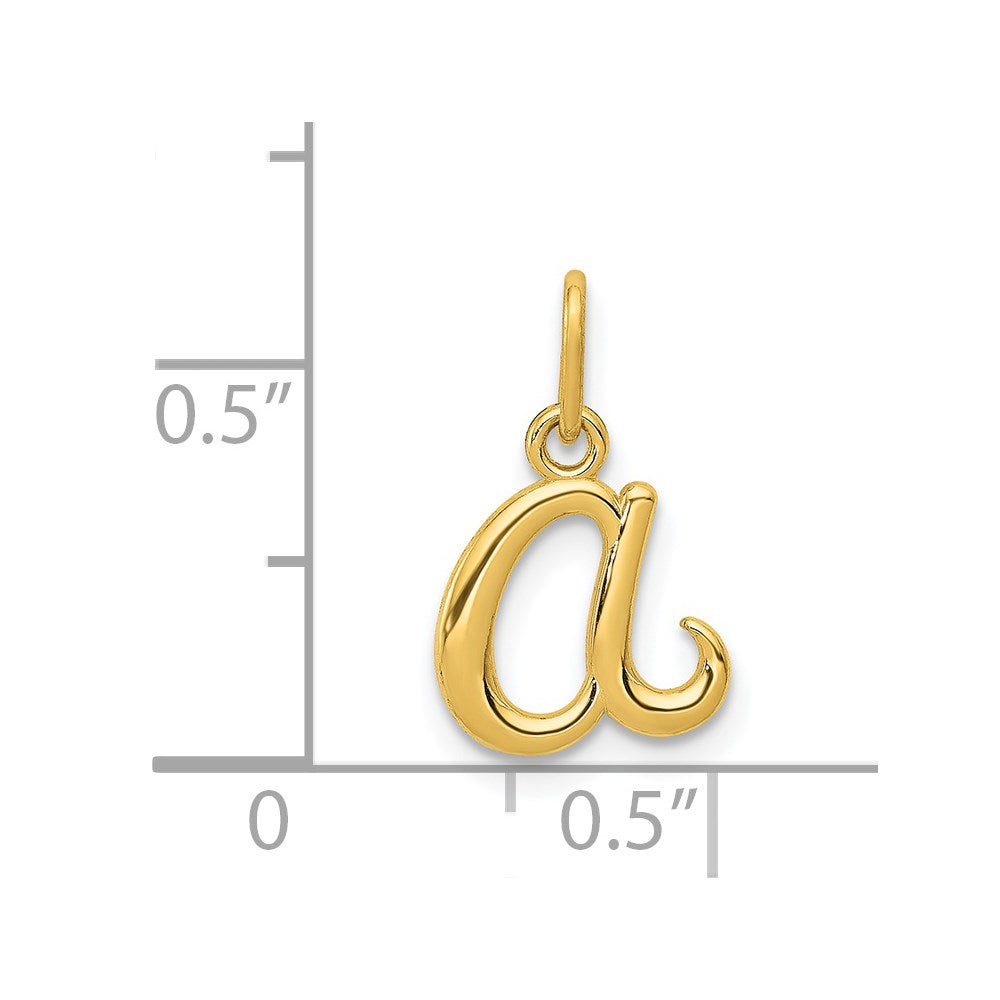 14K Gold Lowercase Initial "a" Pendant - Charlie & Co. Jewelry