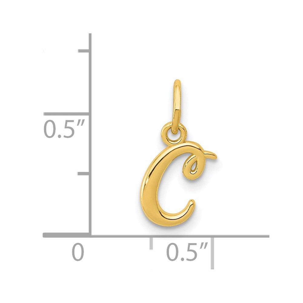 14K Gold Lowercase Initial "c" Pendant - Charlie & Co. Jewelry
