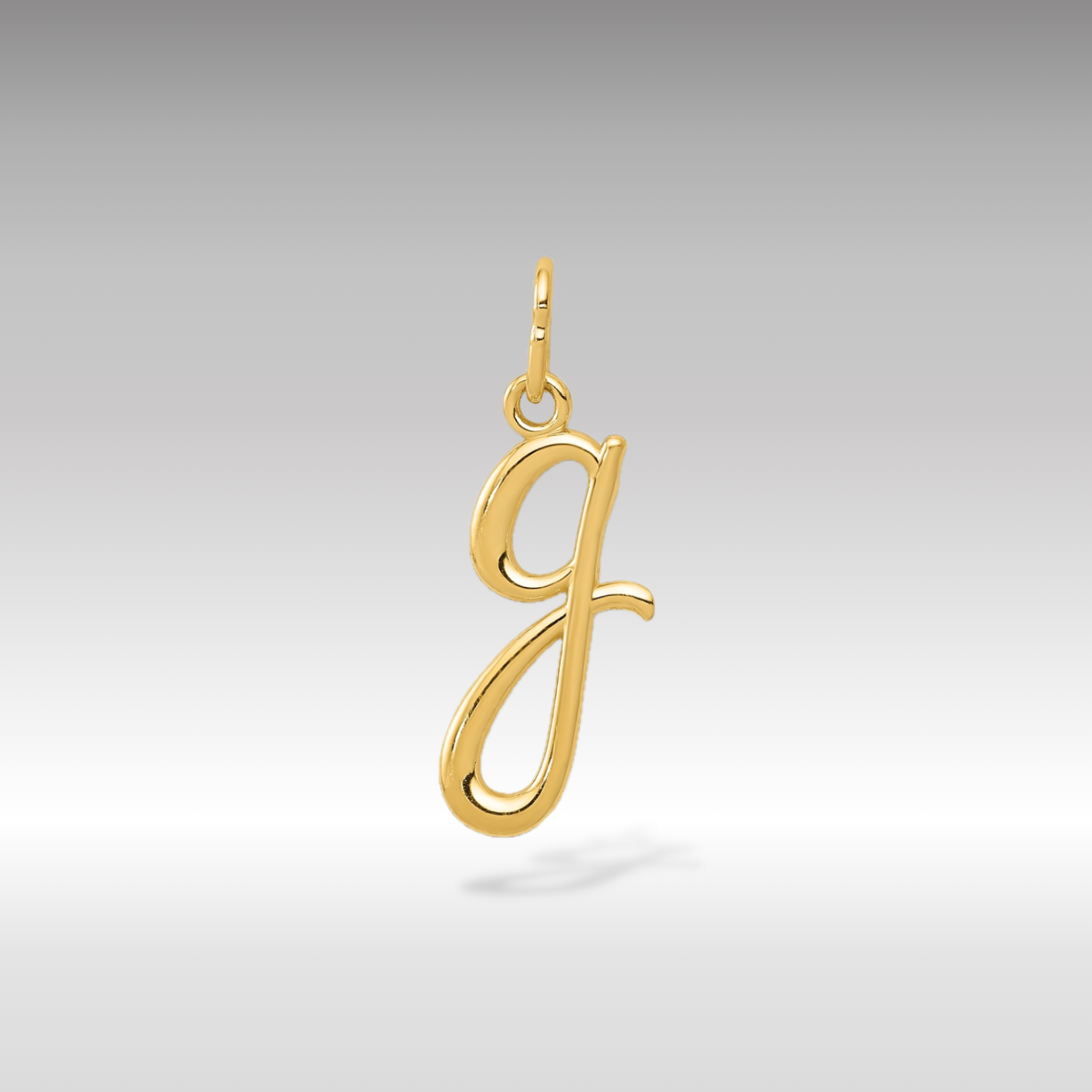 14K Gold Lowercase Initial "g" Pendant - Charlie & Co. Jewelry