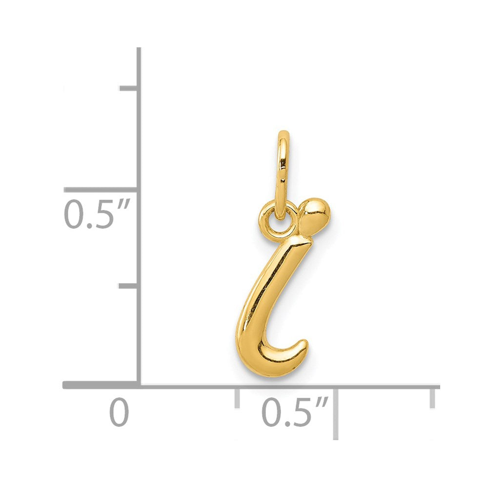 14K Gold Lowercase Initial "i" Pendant - Charlie & Co. Jewelry