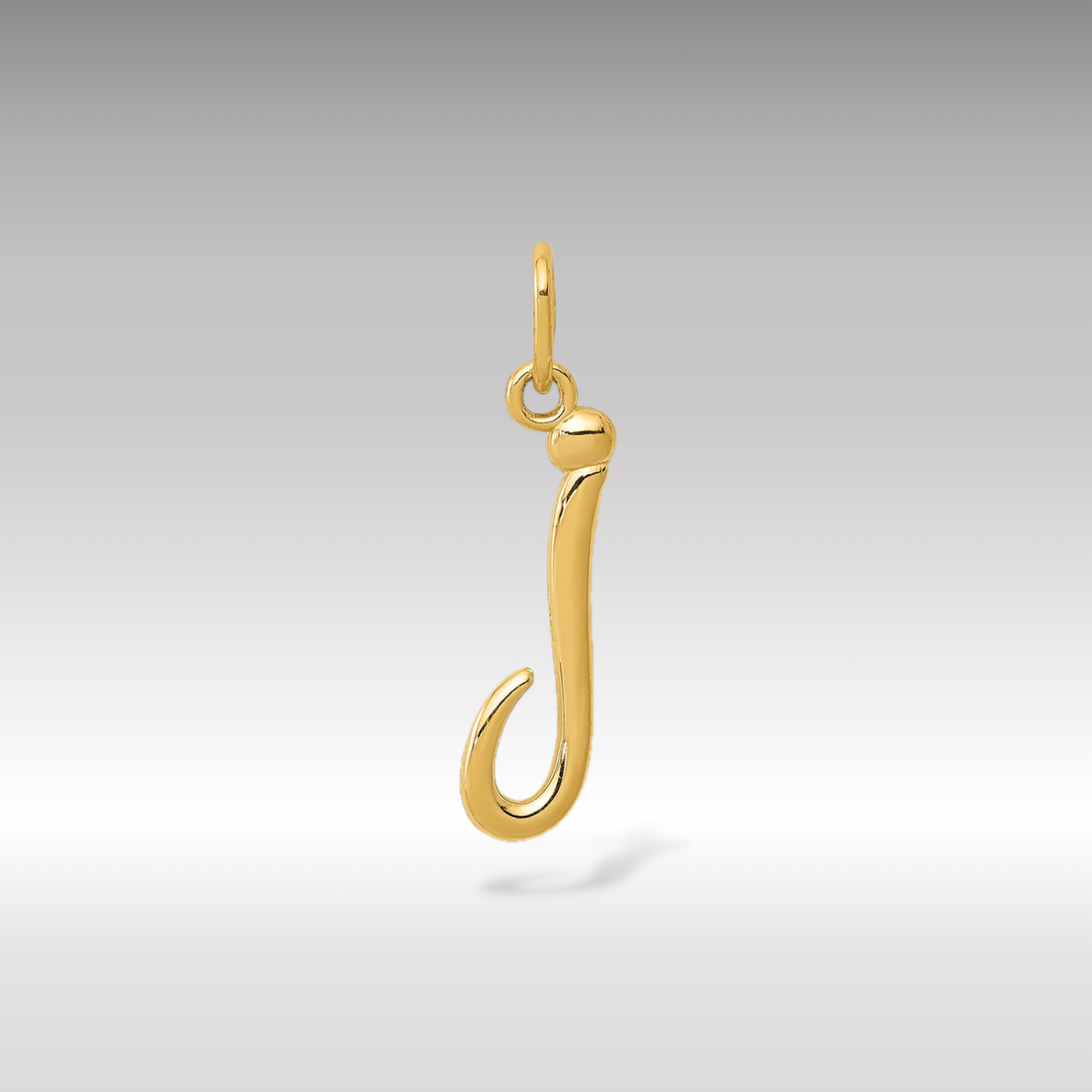 14K Gold Lowercase Initial "j" Pendant - Charlie & Co. Jewelry