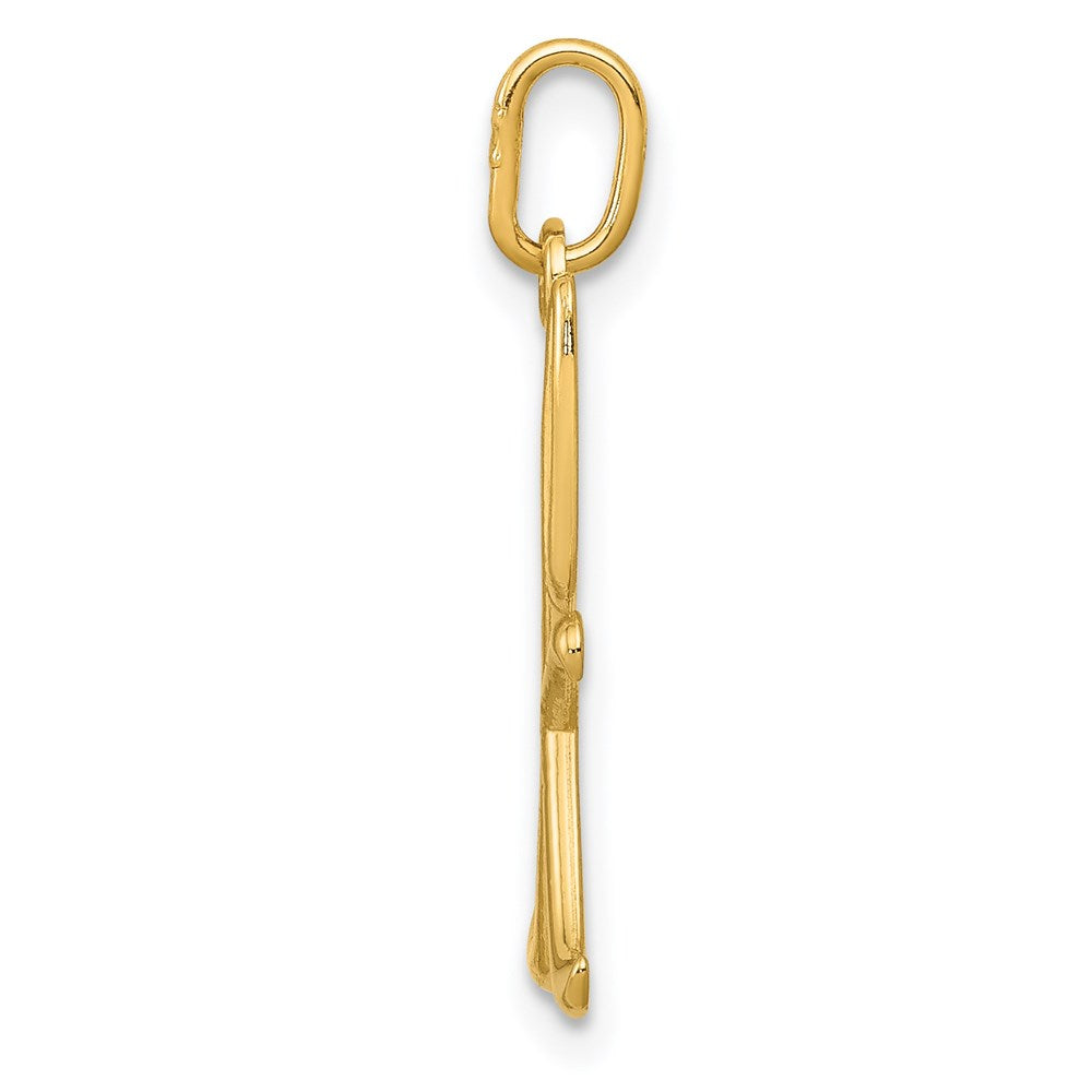 14K Gold Lowercase Initial "k" Pendant - Charlie & Co. Jewelry