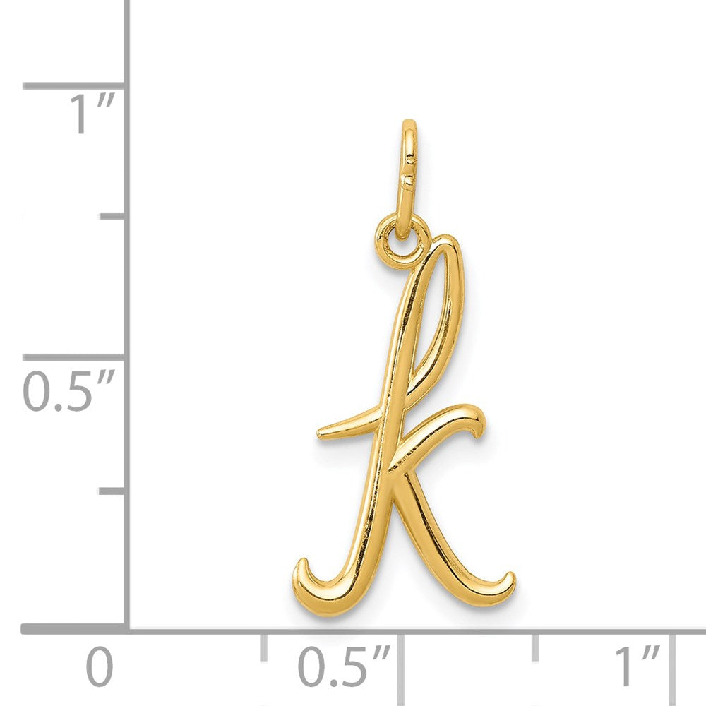 14K Gold Lowercase Initial "k" Pendant - Charlie & Co. Jewelry