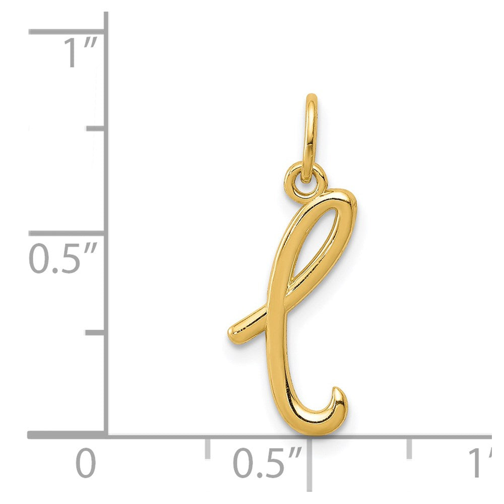 14K Gold Lowercase Initial "L" Pendant - Charlie & Co. Jewelry