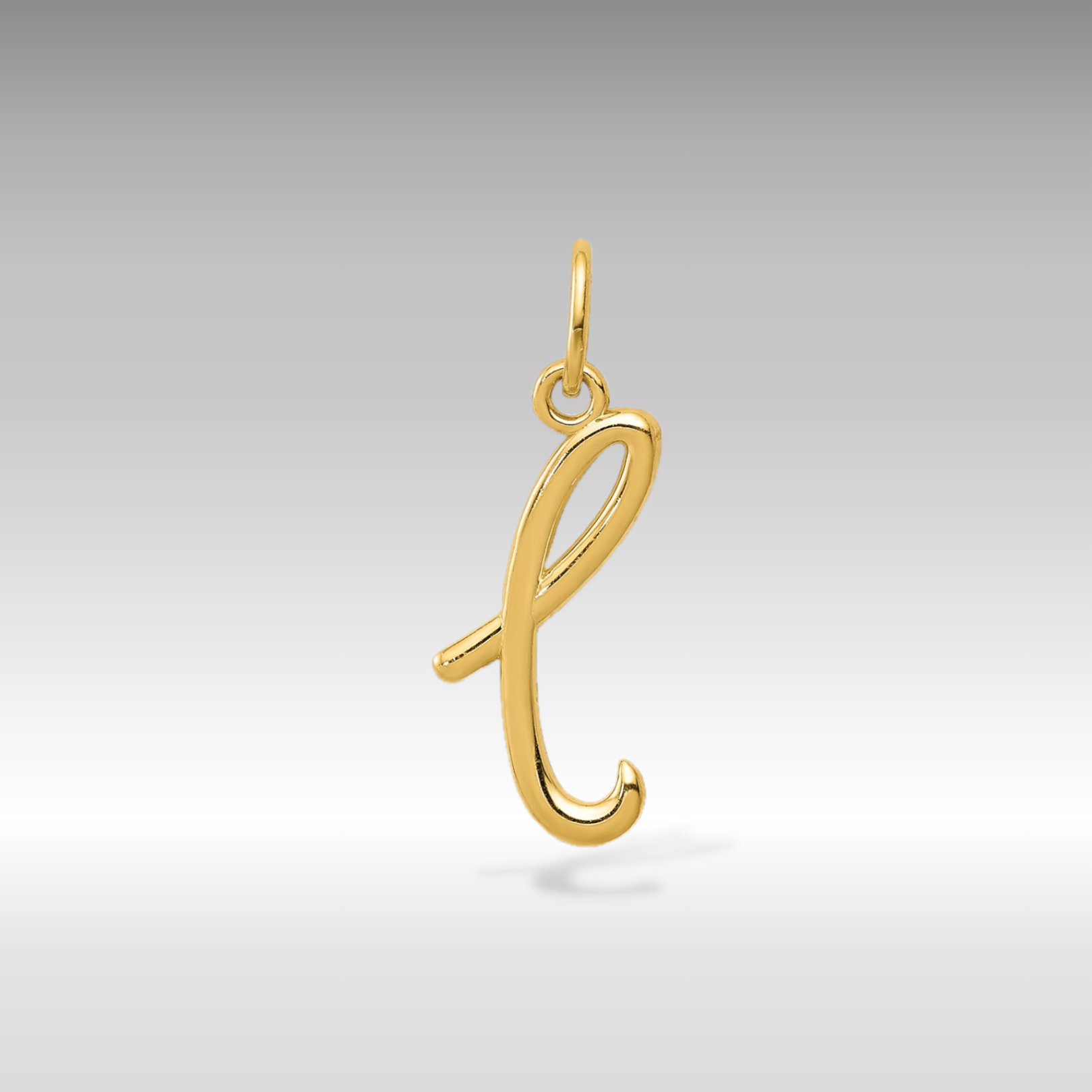 14K Gold Lowercase Initial "L" Pendant - Charlie & Co. Jewelry