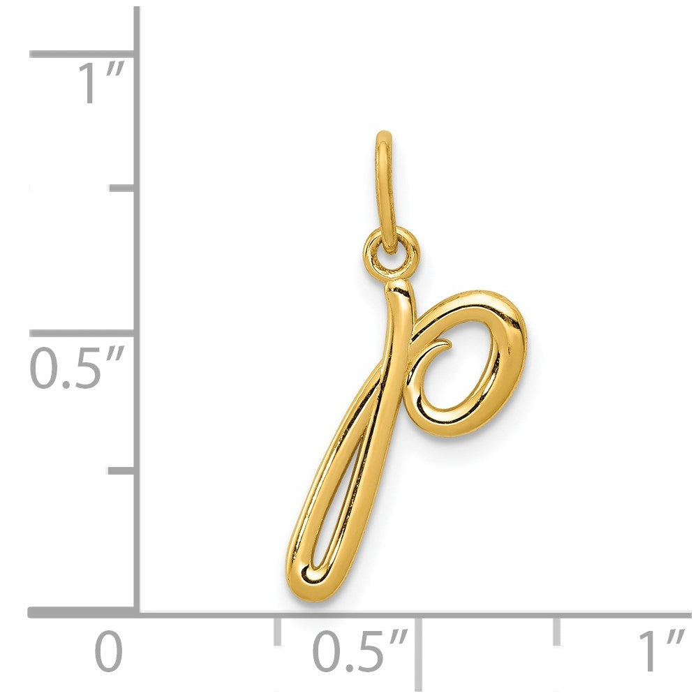 14K Gold Lowercase Initial "p" Pendant - Charlie & Co. Jewelry