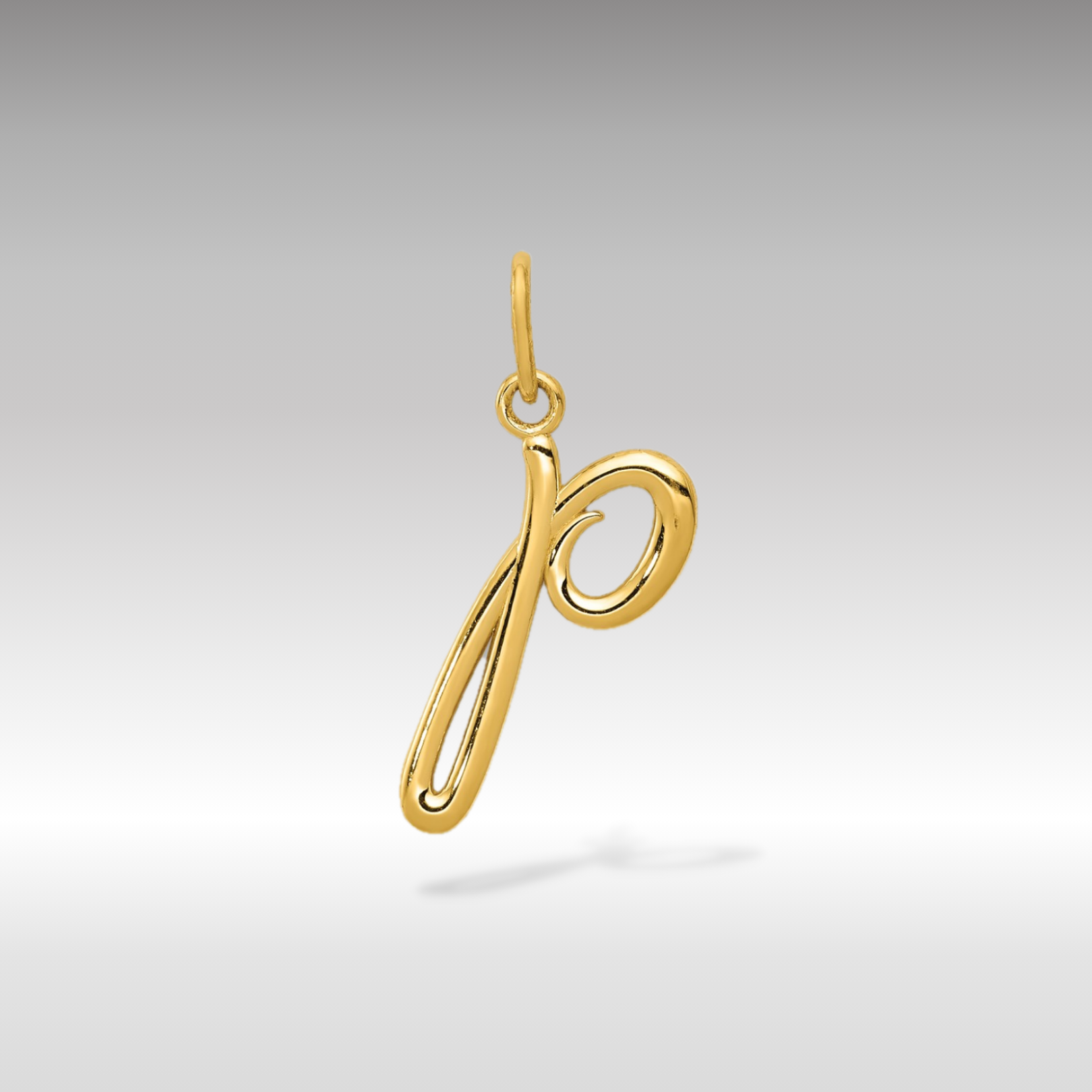 14K Gold Lowercase Initial "p" Pendant - Charlie & Co. Jewelry